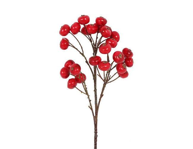 countryfield - Kunsttak Ilex met rode bessen - L60 × B12 × H21 cm