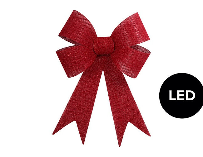 Countryfield - Kerststrik met LED verlichting -  Rood - groot- H56 x B 41 cm