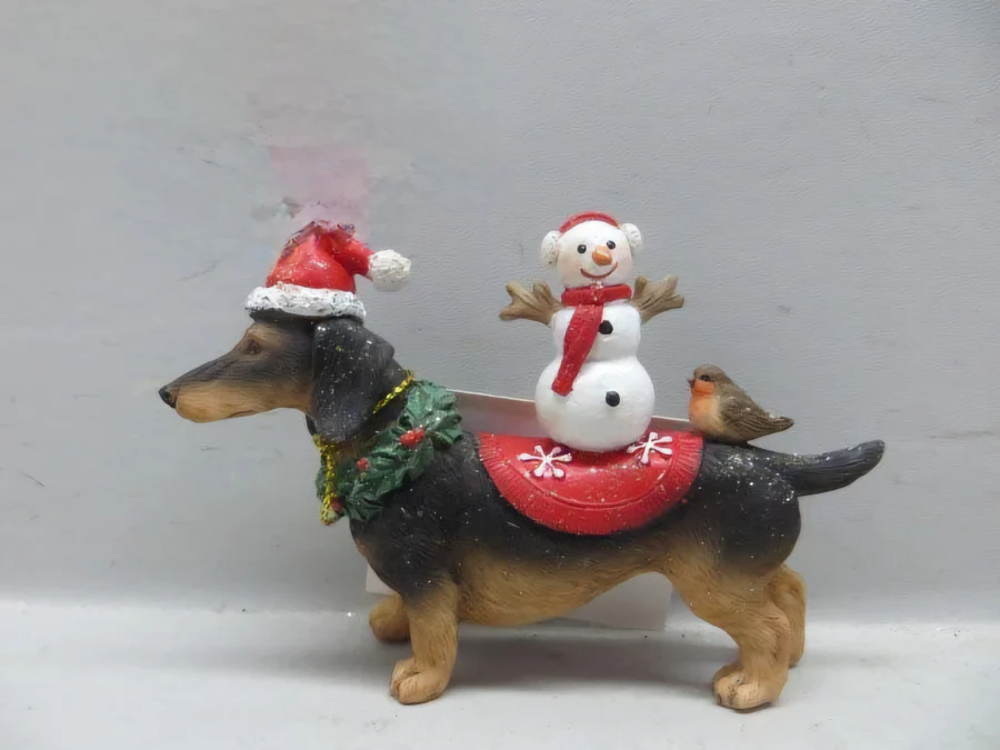 La Galleria - Kersthanger Teckel - kunsthars - h 10 cm - Assortiment van 2/prijs per stuk - Afbeelding 2