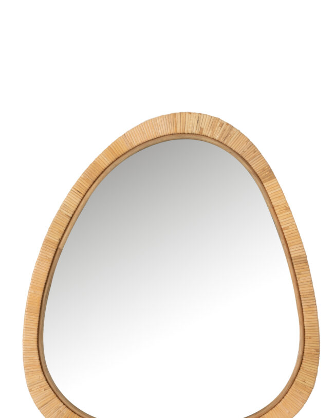 j-line – Spiegel Paille – Rotan & Glas – Natuur – L 60 × 3 × 66 cm – Geen verzending/enkel afhalen