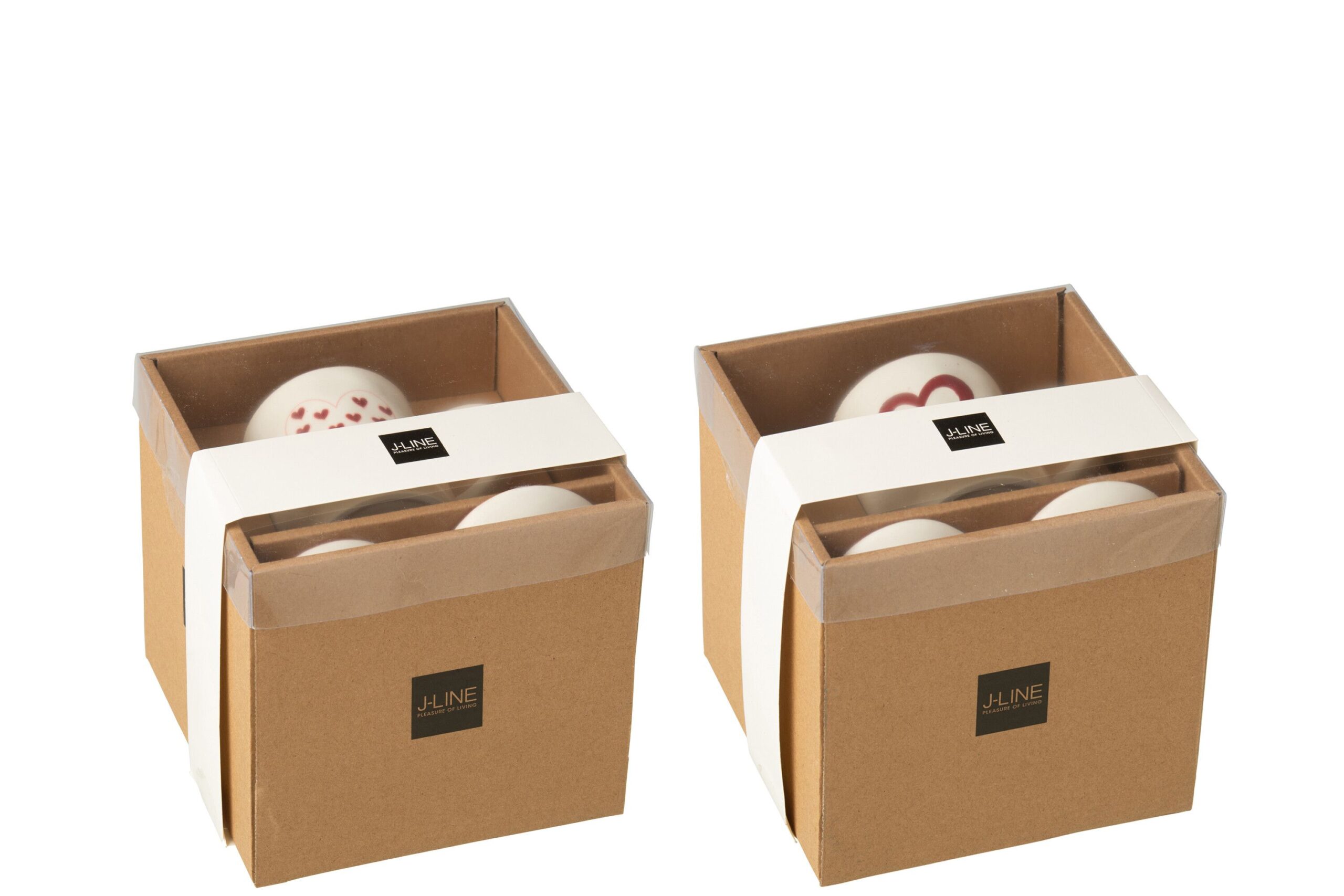 j-line - Kopjes & Borden – Porselein met Hartenmotief - Assortiment van 2/prijs per stuk - Afbeelding 4