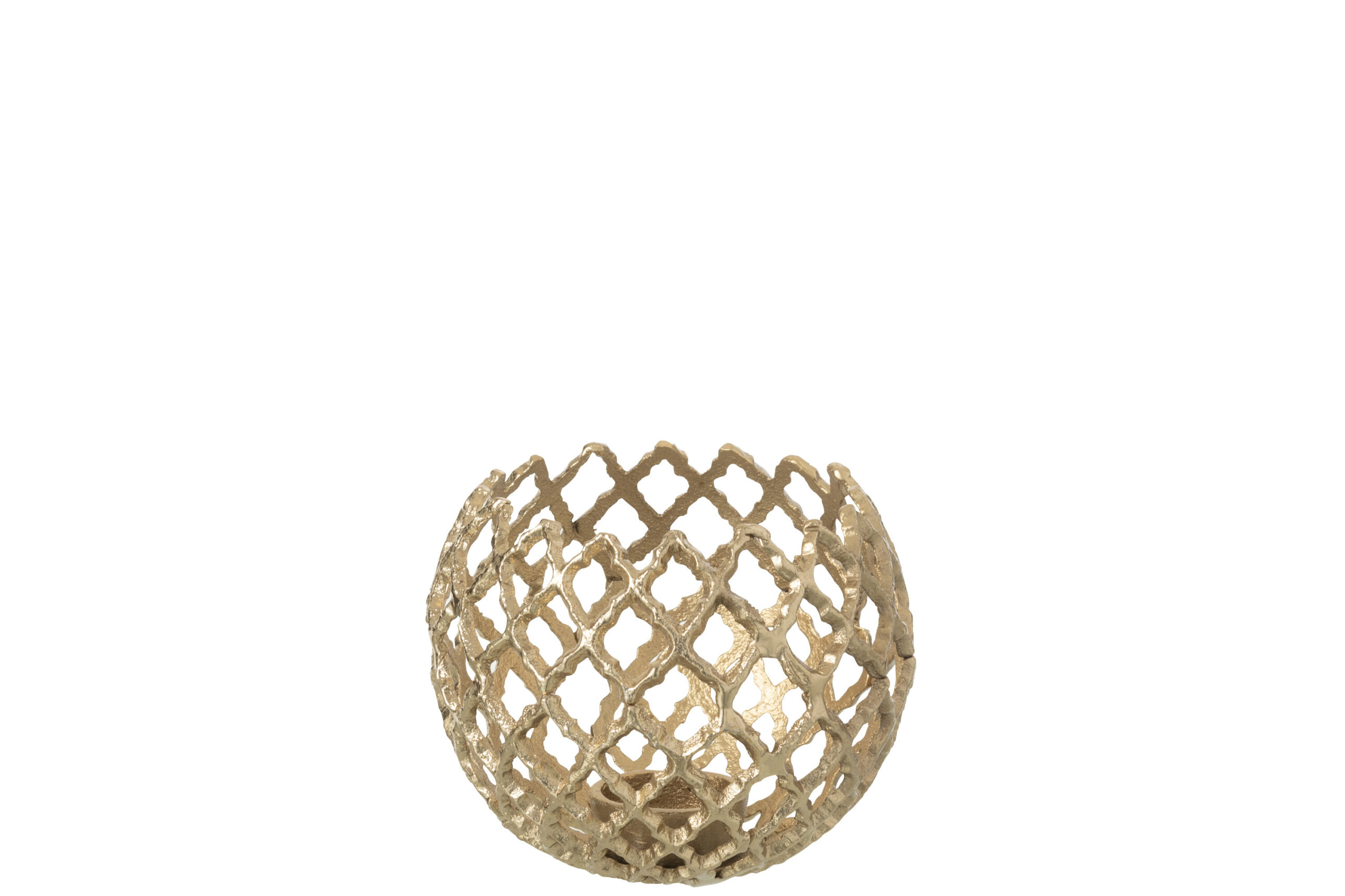 J-Line - Kaarshouder / Theelicht - Aluminium - Goudkleurig - Klein: Ø 15 × H 15 cm - Afbeelding 2