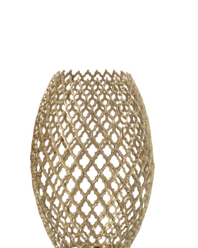 j-line - Vloervaas - Aluminium - Goudkleurig - Klein: 24 × 24 × 39 cm