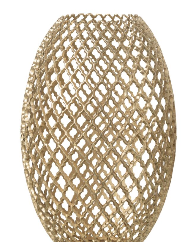 j-line - Vloervaas - Aluminium - Goudkleurig - Klein: 24 × 24 × 39 cm