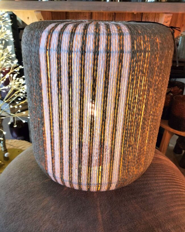 Tafellamp - j-line - Touw/Cilinder Metaal - Wit/Naturel - Ø 34 x 39 cm