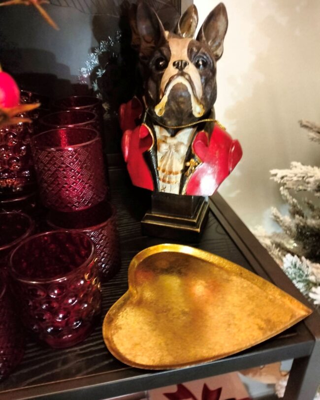 decoratief - Hartvormig Schaaltje - Goud - Metaal - 18×17×2 cm