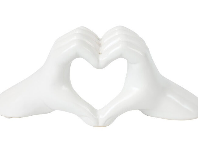 Countryfield - Ornament - "Hands Love" - Wit - aardewerk - L26 × B9 × H10,5 cm