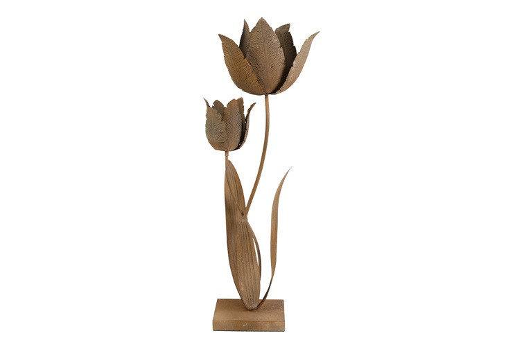 Countryfield – Ornament Tulp – Metaal (Roest) – L: L26,5 × B20 × H83,5 cm - Verkrijgbaar in 3 maten - Afbeelding 2