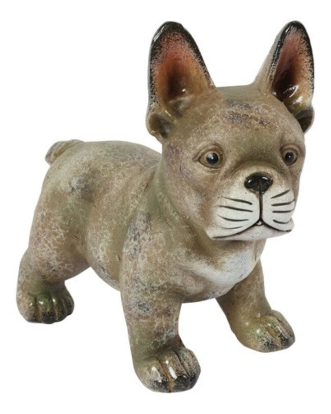 decoratief beeld - countryfield - Hond zittend Kees - Bruin  - aardewerk - h 18,5 cm