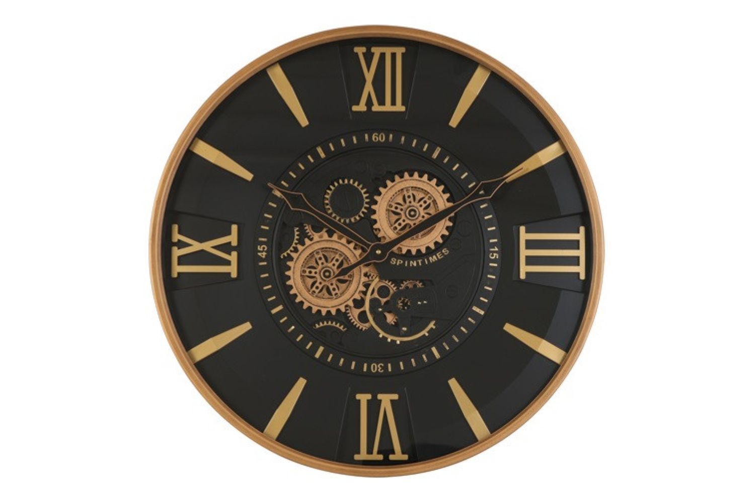 Wandklok Momento - countryfield - Zwart/Goud - metaal/glas - Ø 60 cm - Afbeelding 2