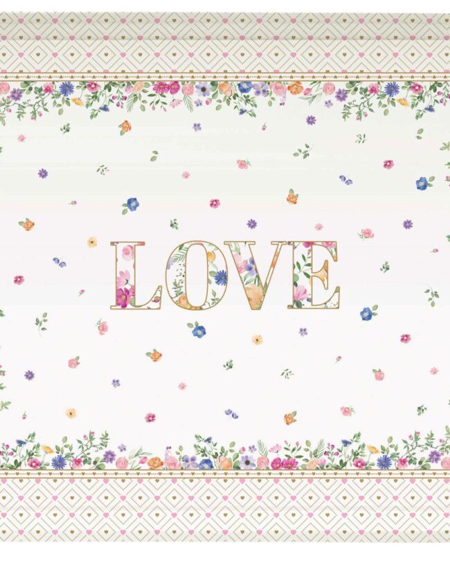 decoratief - ‘Mon Amour’ Dienblad met Handvaten - PVC - 52×37 cm