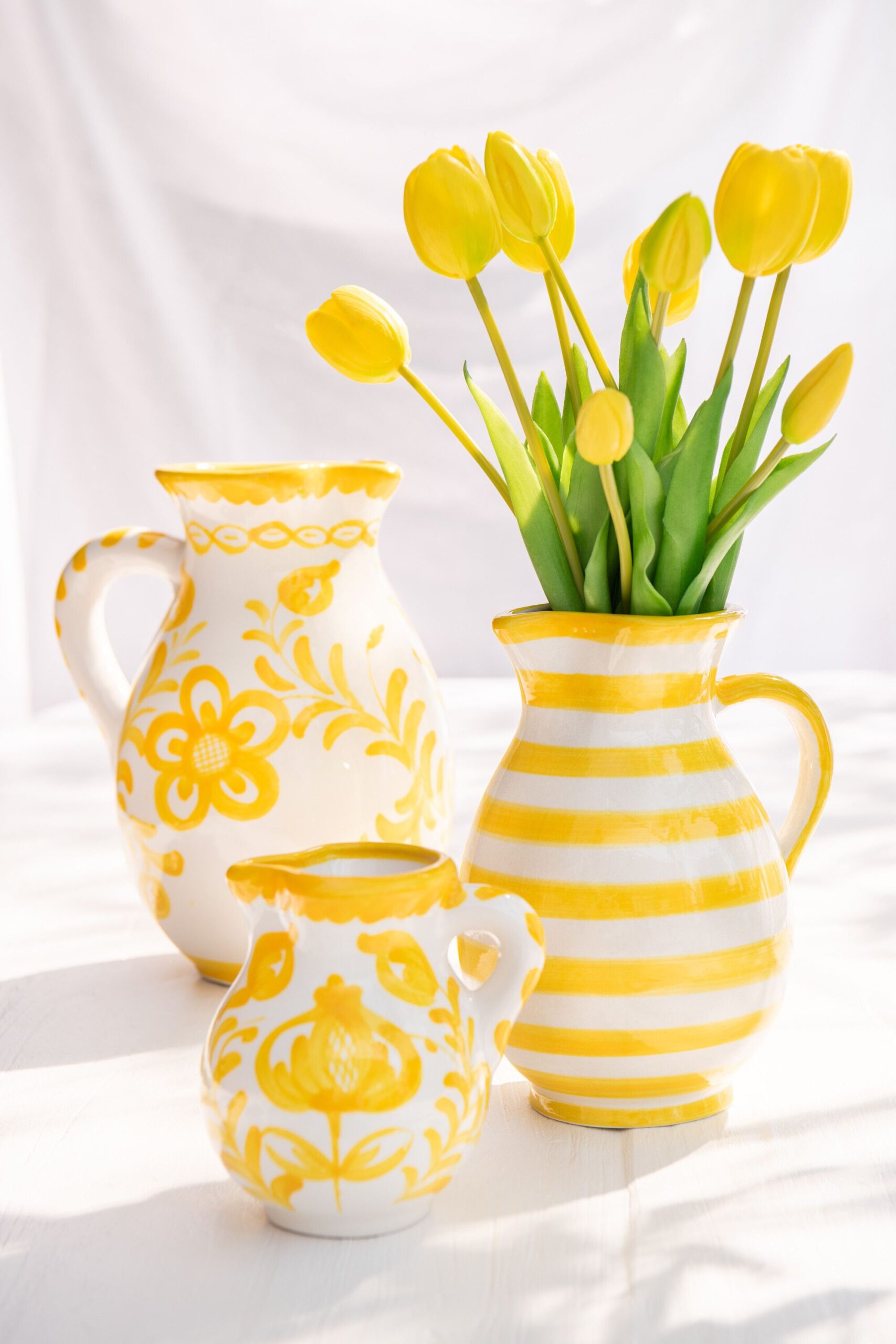 kan granada - j-line - Keramiek - Wit/Geel ππ- 0,5 l - L12 X B12 X H13 cm