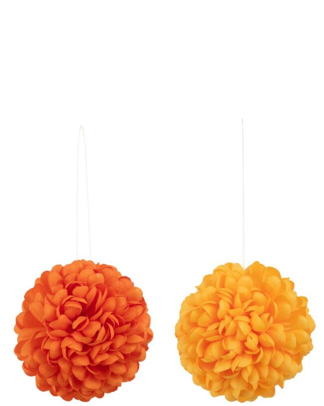 Bloemhanger - j-line - kunststof - geel of oranje 💛🧡- Ø 16 cm - assortiment van 2/prijs per stuk