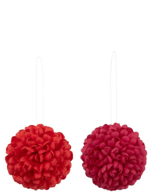 Bloemhanger - j-line - kunststof - roze of rood 🌸❤️- Ø 16 cm - assortiment van 2/prijs per stuk