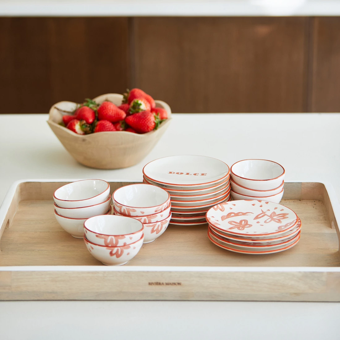 keuken - rivièra maison - Dienblad Macumba - mangohout - 46x30 cm