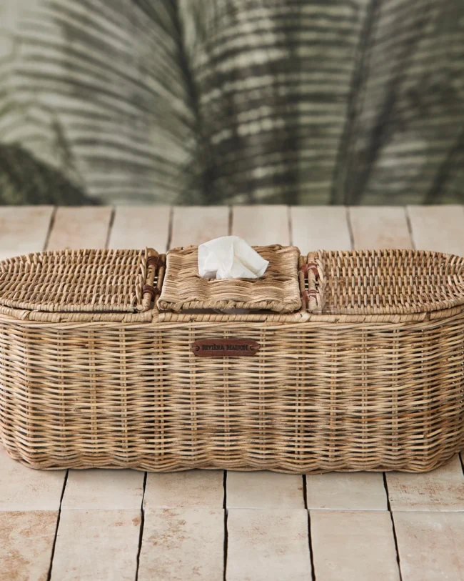 badkamer - rivièra maison - Toiletpapier & Tissue Opbergbox - Rustic Rotan - 45 x 16,5 x 15,5 cm
