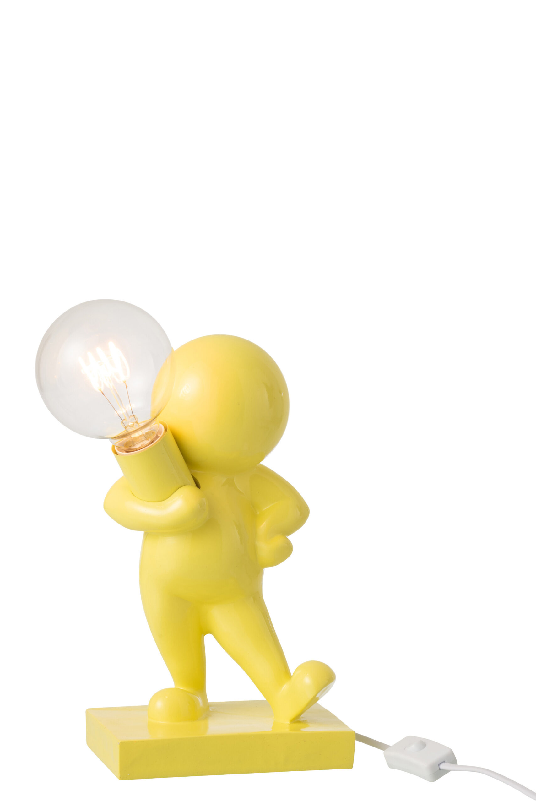 Tafellamp Marcel - j-line - Kunsthars - Geel ππ‘- 17 x 12,5 x 30,5 cm