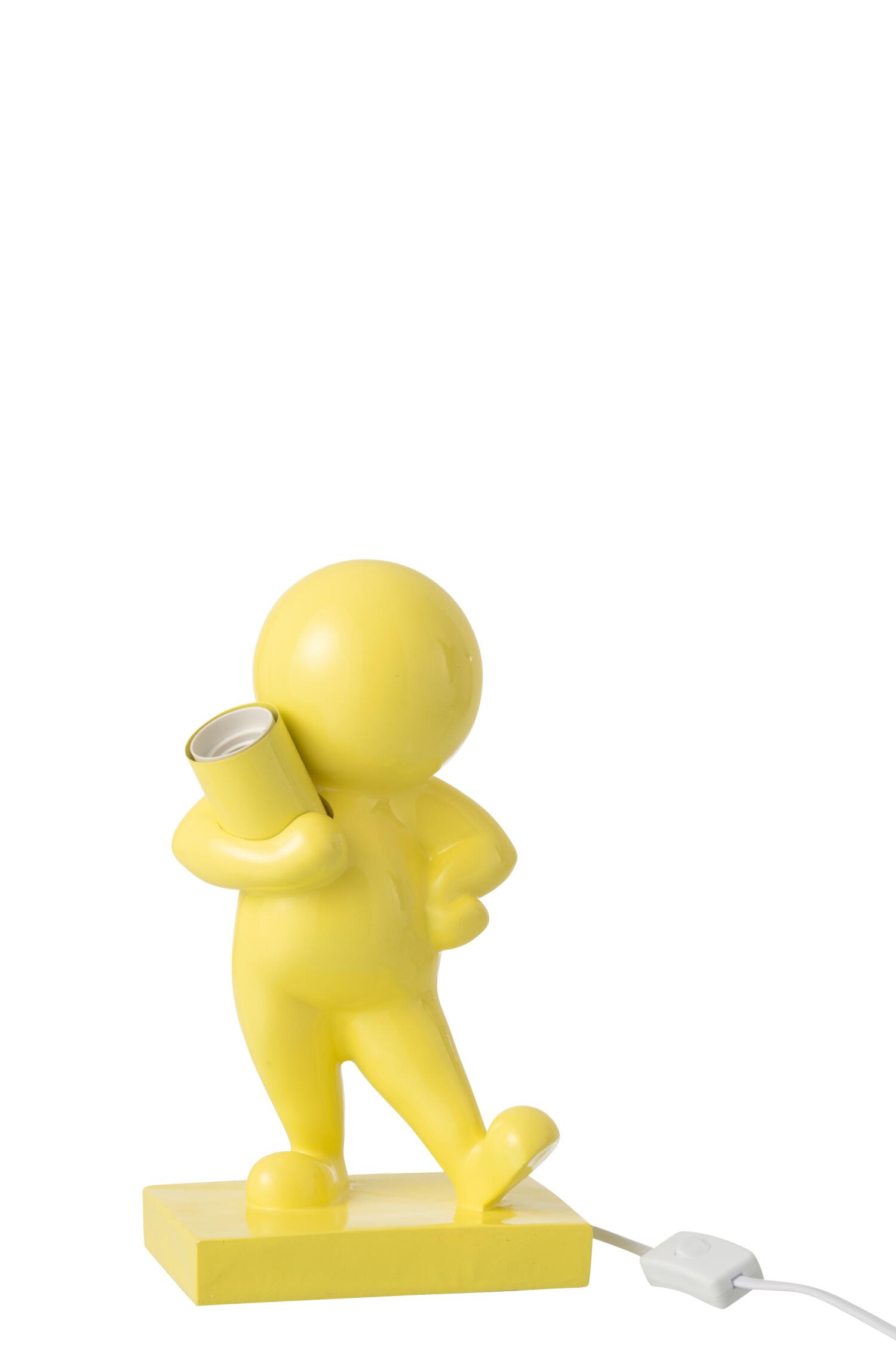 Tafellamp Marcel - j-line - Kunsthars - Geel ππ‘- 17 x 12,5 x 30,5 cm - Afbeelding 2