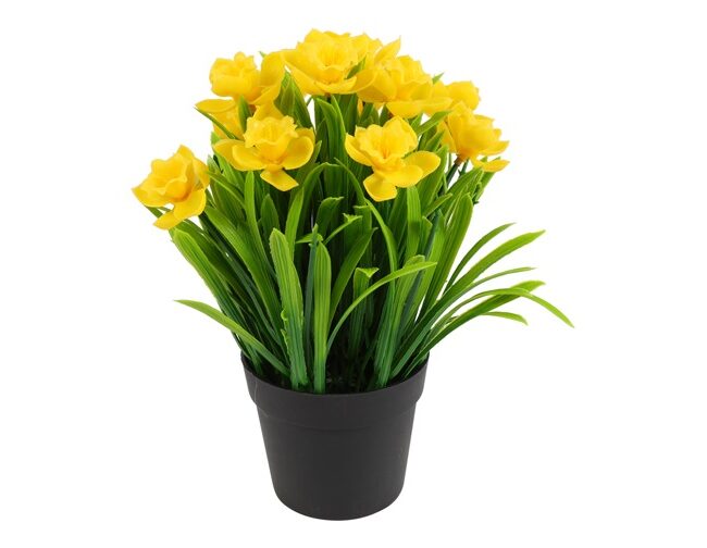 Kunstbloem in Pot - countryfield - Narcis - geel - kunststof/kunstzijde - L10 × B10 × H26 cm