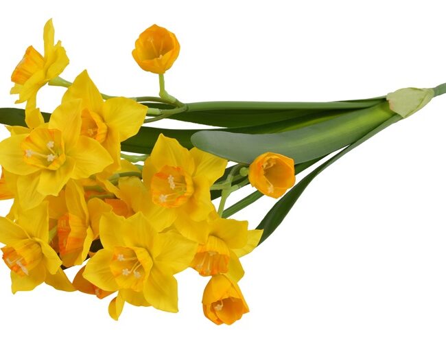 Kunstboeket - countryfield - Narcissus - Geel - kunststof/kunstzijde - L12 × B12 × H55 cm