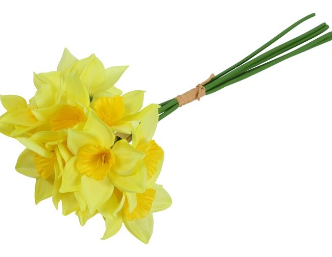 Kunstboeket - countryfield - Narcissus  5 stuks - Geel - kunststof/kunstzijde - L12 × B12 × H42 cm