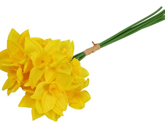 Kunstboeket - countryfield - Narcissus  5 stuks - Oranje - kunststof/kunstzijde - L12 × B12 × H42 cm