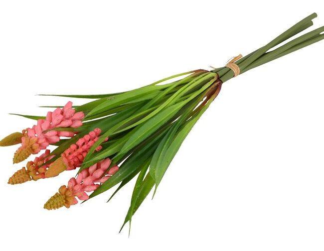 Kunstboeket - countryfield - Muscari - roze - kunststof - L26 × B6 × H16 cm