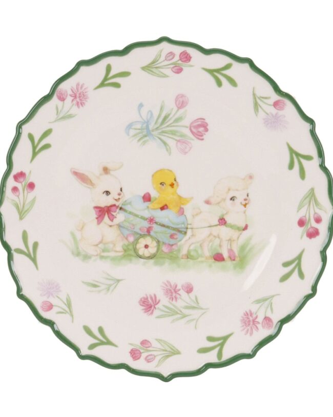 Decoratief bord - goodwill - Paashaas, Kuikentje & Lammetje - keramiek - multi - Ø 21 cm