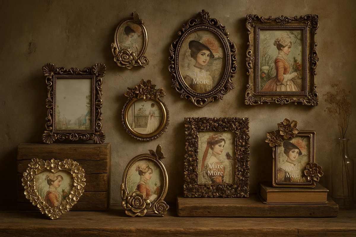 Fotolijst Ovaal - Schelp - Kunsthars - Goud - H 22,7 cm - Mars & More - Afbeelding 3