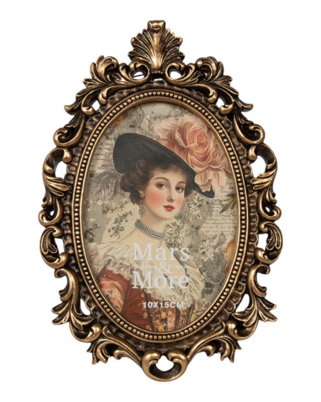 Fotolijst Ovaal - Schelp - Kunsthars - Goud - H 22,7 cm - Mars & More