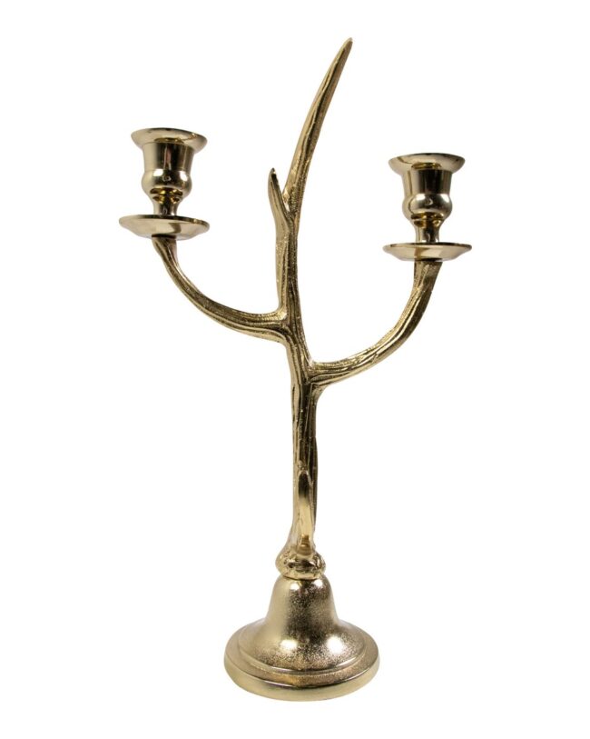 x - Kaarsenhouder - Mars & More - Gewei - Aluminium - Goud - H 38 cm