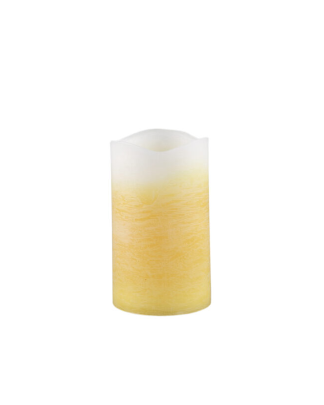 PTMD LED kaars Met Beweegbare Vlam ombre geel M – H 12.5 x D 7.5 cm