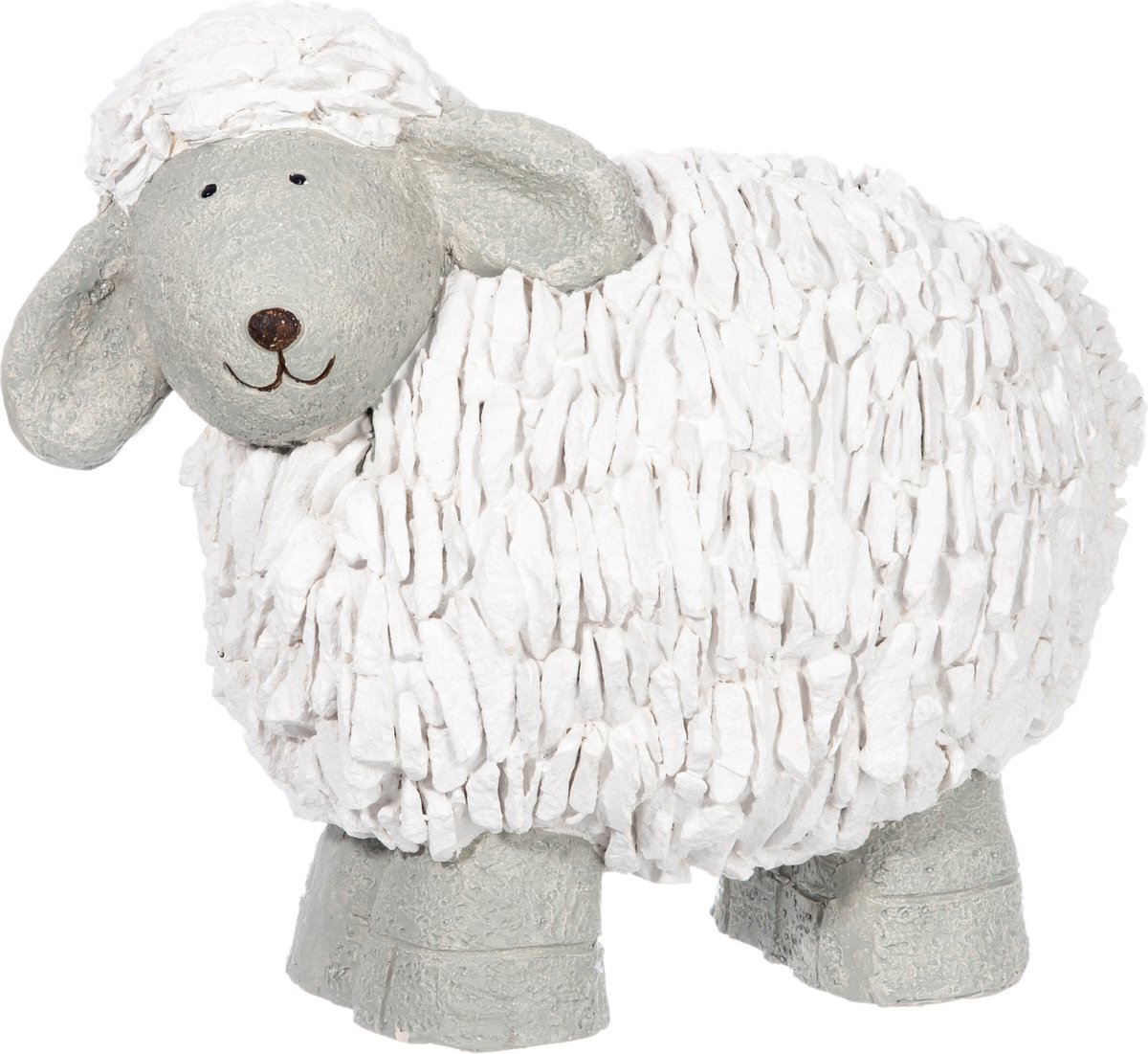 decoratief beeld β π Schaap β j-line β kunsthars - wollige look β Wit/Grijs β 41 Γ 25 Γ 35,5 cm β enkel afhalen/geen verzending