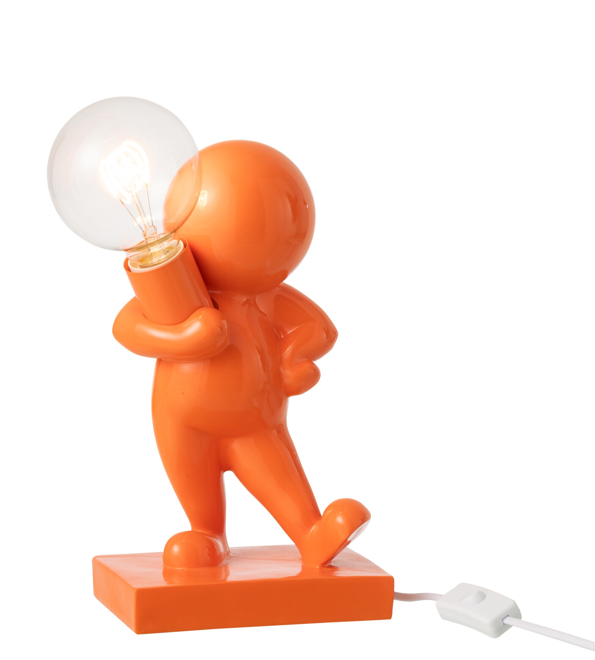 Tafellamp Marcel - j-line - Kunsthars - Oranje🧡- 17 x 12,5 x 30,5 cm - Afbeelding 3