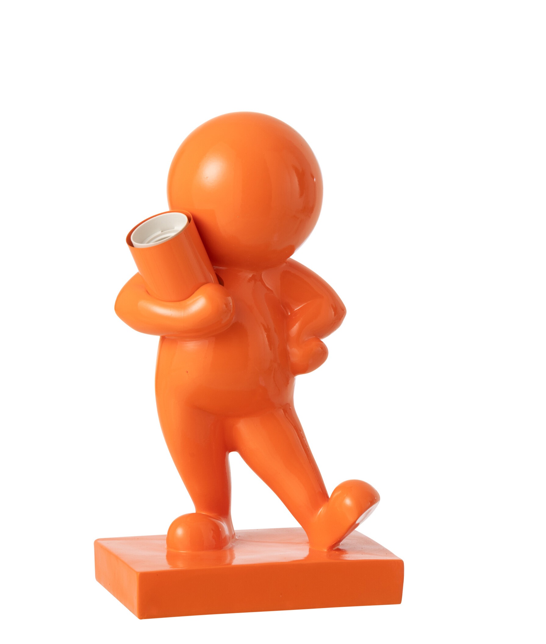 Tafellamp Marcel - j-line - Kunsthars - Oranje🧡- 17 x 12,5 x 30,5 cm - Afbeelding 2