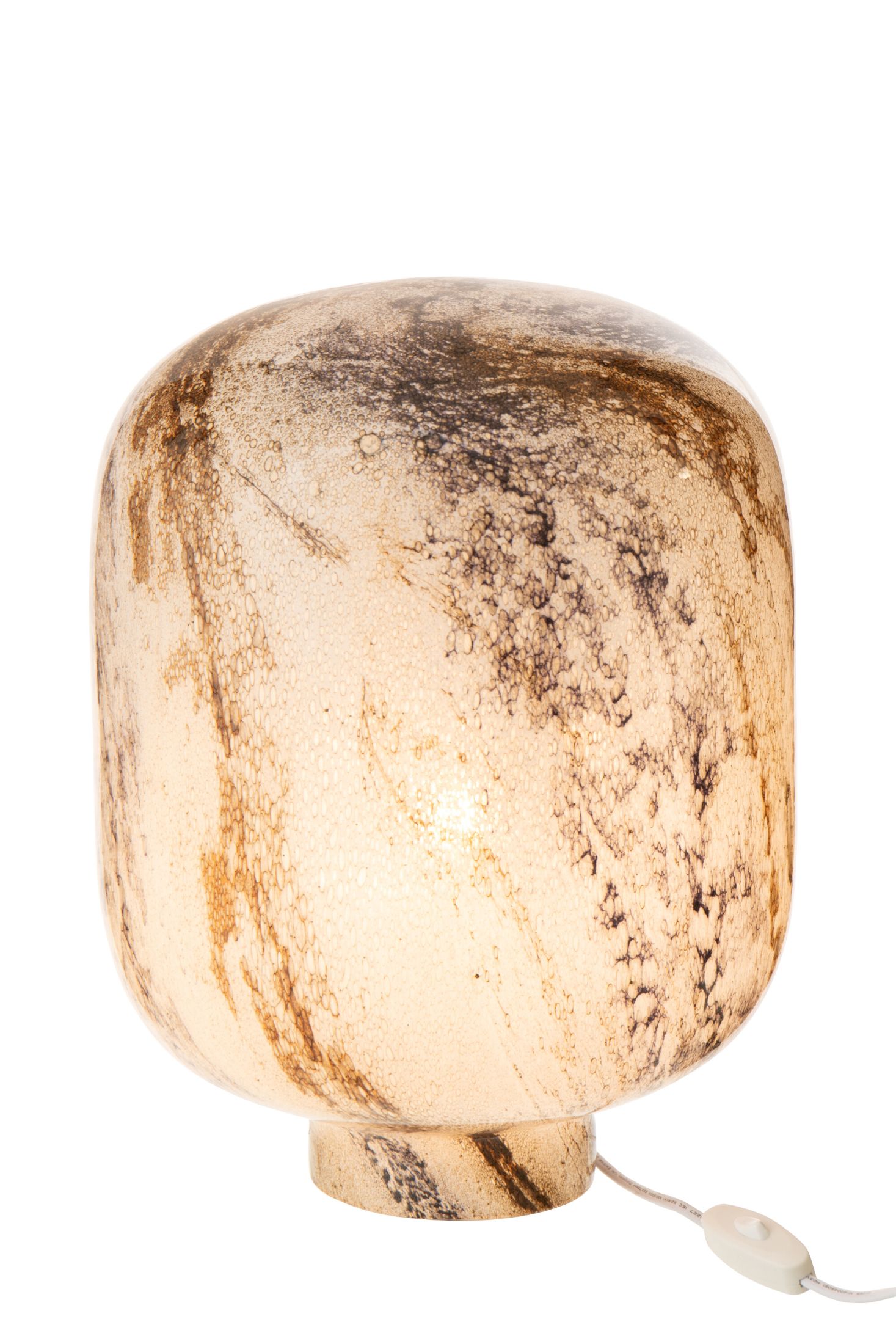 Tafellamp Bola β j-line β Gemengd Glas β Bruin/Beige/Zwart π€π‘- groot β Γ 30 x 38 cm β enkel afhalen/ geen verzending - Afbeelding 2