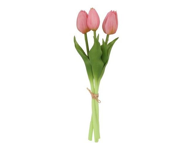 Kunstboeket – countryfield – tulpen – kunststof – 3 stuks roze – L12B12H29CM