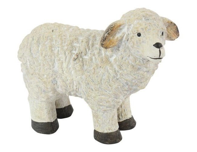 decoratief ornament - countryfield - schaap toos klein - keramiek - beige - 11 x 5 x 9 cm