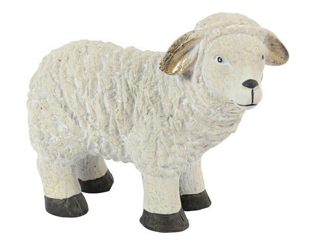 decoratief ornament – countryfield – schaap toos midel – keramiek – beige – 17 x 9 x 14 cm