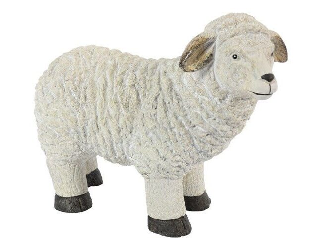 decoratief ornament – countryfield – schaap toos groot – keramiek – beige – 22,5 x 10 x 18 cm