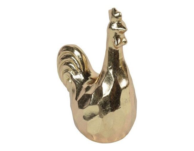 decoratief ornament - Countryfield - haan Foppe - goud - goud - klein - 17 x 11 x 25 cm