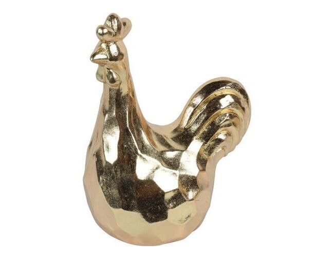 decoratief ornament - Countryfield - haan Foppe - goud - goud - klein - 22 x 15 x 28 cm