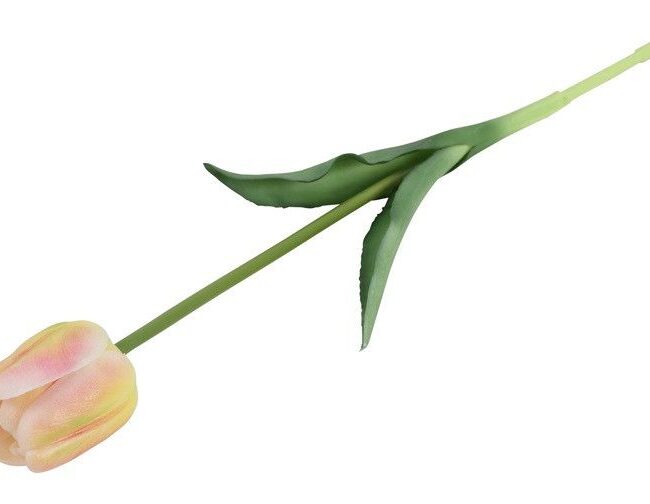 kunstbloem - countryfield - Tulp tulipa 3D - kunststof/kunstzijde - zalm/geel - 5 x 5 x 36 cm