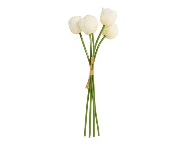 Kunstboeket – countryfield – tulpen Tulipa Icoon – kunststof – 5 stuks wit – L15B15H49CM