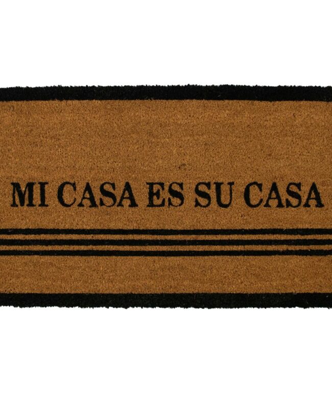 deurmat kokos - Mars & More - “Mi Casa Es Su Casa” - bruin/zwart - 75 x 45 cm