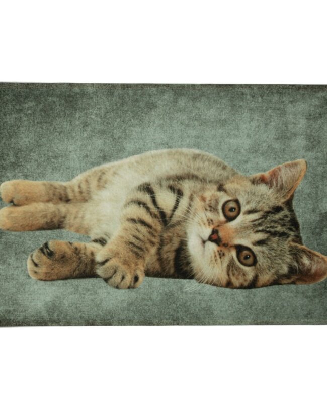 deurmat - Mars & More - “poes liggend” - grijs - 75 x 50 cm