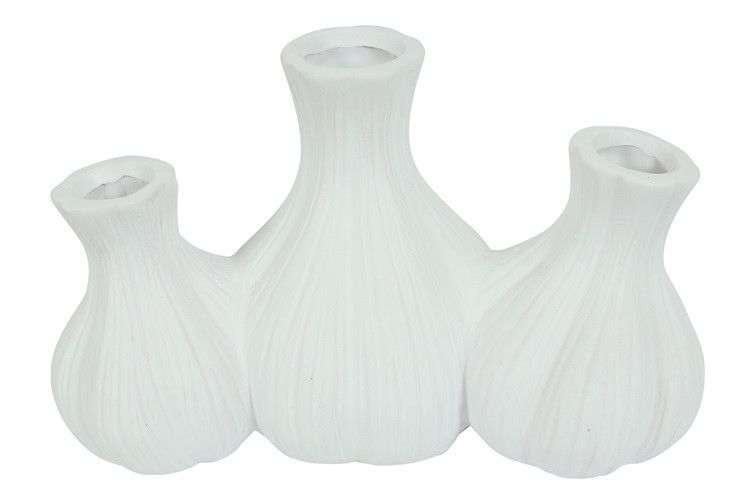 🌿 Tulpenbolvaas ‘Fabio’ - countryfield - keramiek - Geschakeld 3 – Wit - 26,5 x 13 x 17 CM