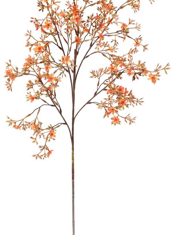 Kunsttak Eucalyptus Buds - mondeco - oranje/groen - Kunststof - H 89 cm