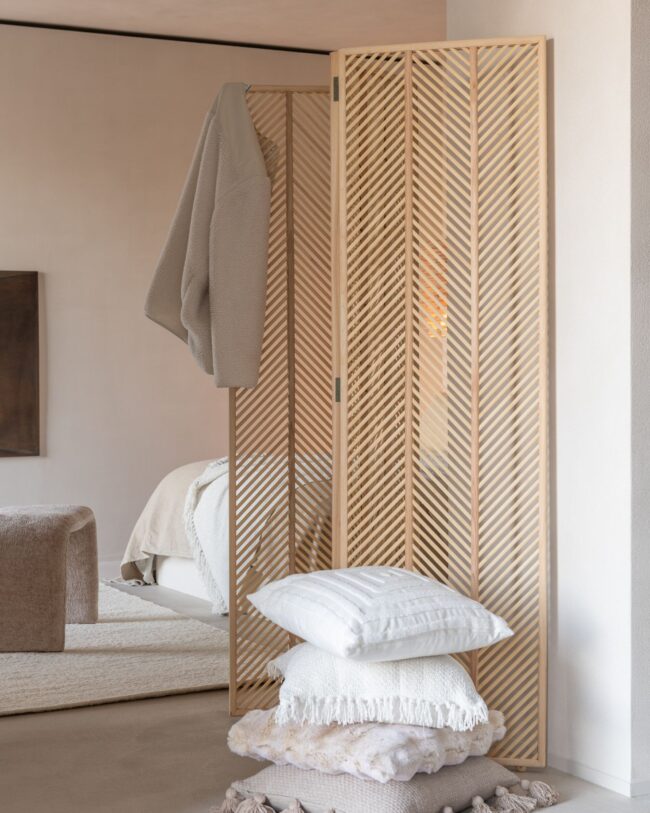 Scherm Mili - j-line - Bamboe & Multiplex – Naturel – 150 x 3,5 x 174 cm - enkel afhalen/geen verzending