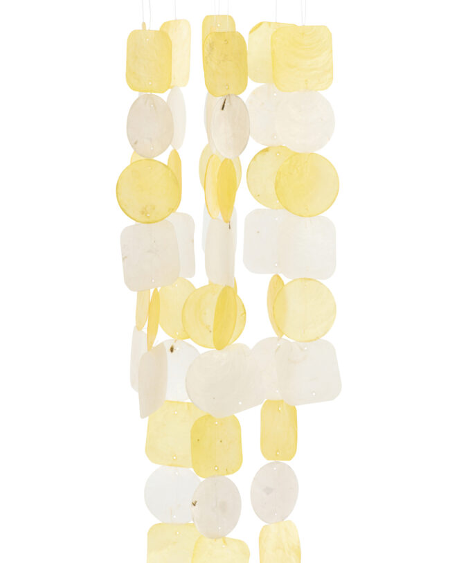Windgong Lisa - j-line - Schelp - Geel - Ø 15 x H 70 cm